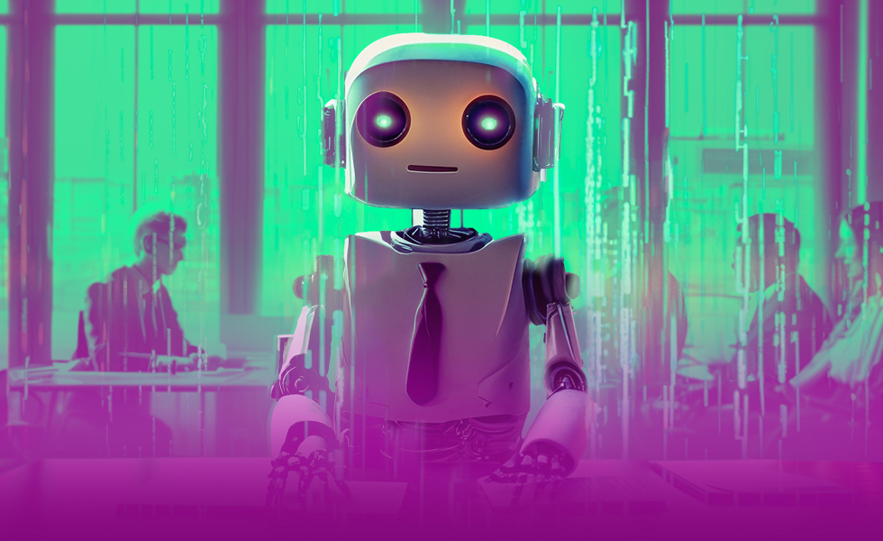 Een robot op een werkvloer.