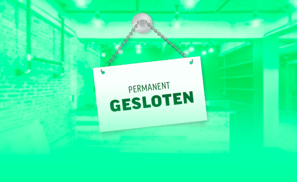 Bedrijf is gesloten na een faillissement.